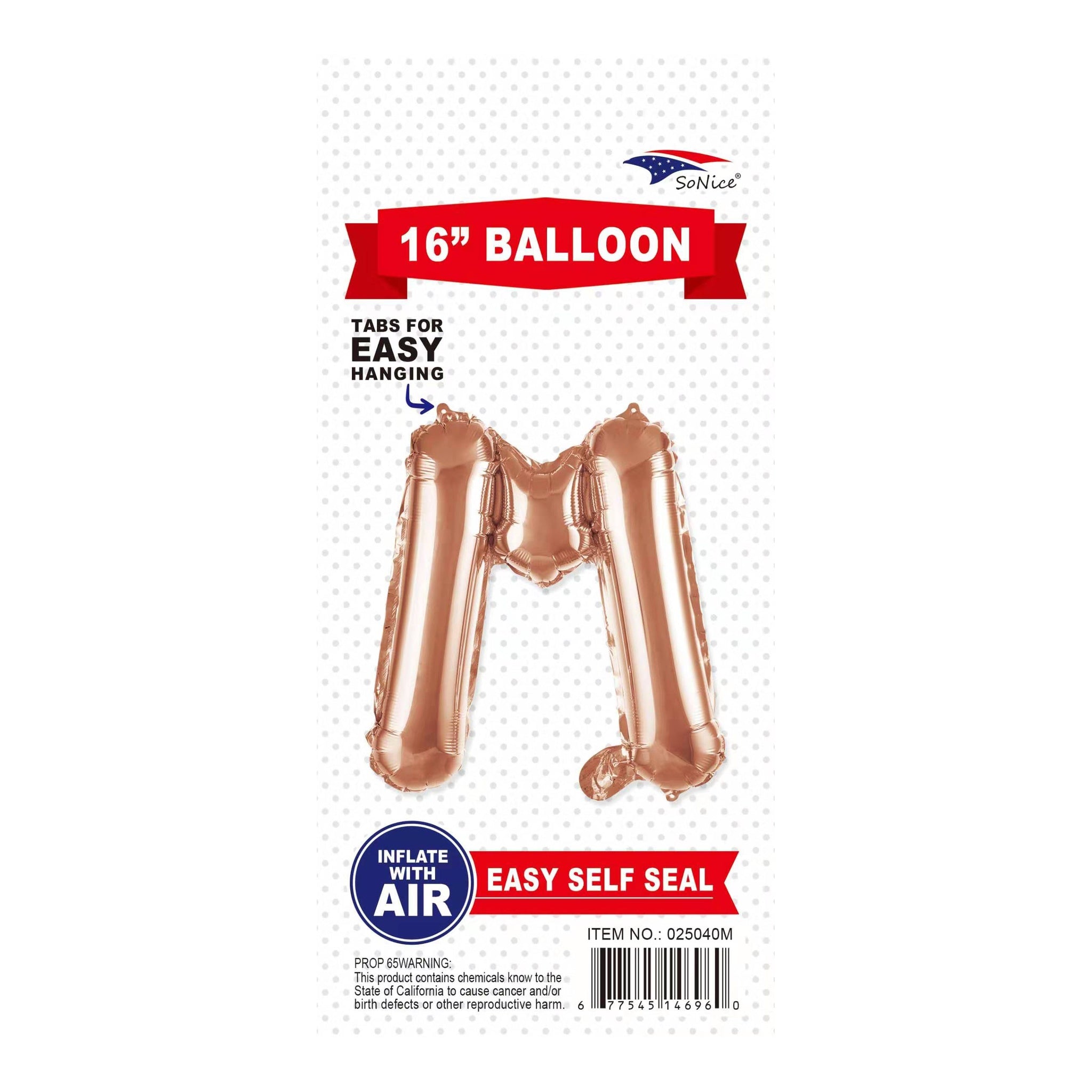 16"Foil Balloon M Rose Gold